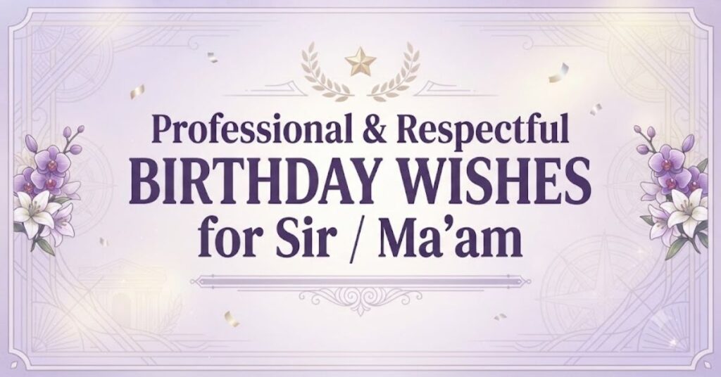Professional & Respectful Birthday Wishes for Sir / Ma’am