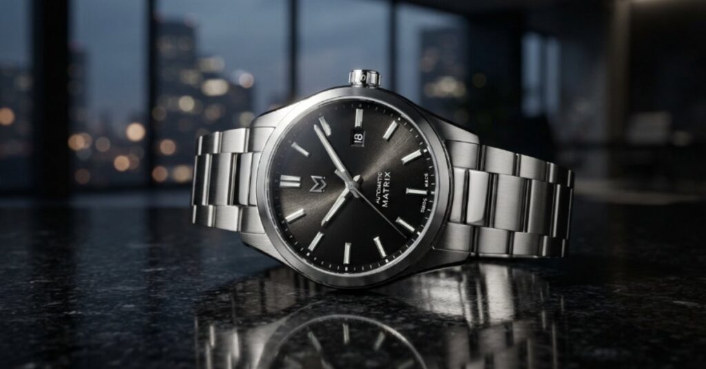 Matrix Classic Black Dial Stainless Steel Analog Watch