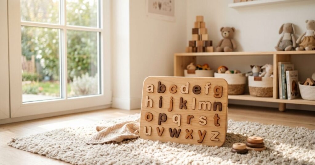 Novo Baby Premium Wooden Alphabet Puzzle Board